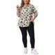 thumbnail image 2 of Agnes Orinda Conjuntos de Halloween Blusa Casual de Talla Grande para Mujer con Cuello de Llave Floral de Manga Larga 3X Beige, 2 of 6