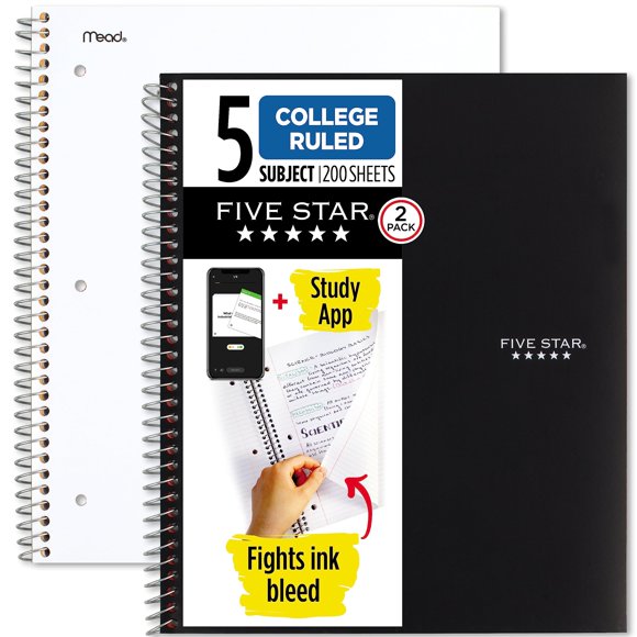 Cuaderno Five Star 5 materias 200 hojas 28×21 cm