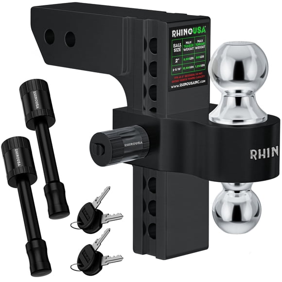 Receptor ajustable Trailer Hitch Rhino USA de 2 pulgadas, 12,500 libras