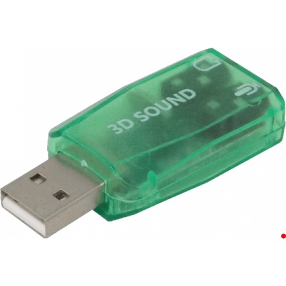 USBSND Adaptador Sonido USB-AM 2-3,5mm-H 1-in 1-out Audio