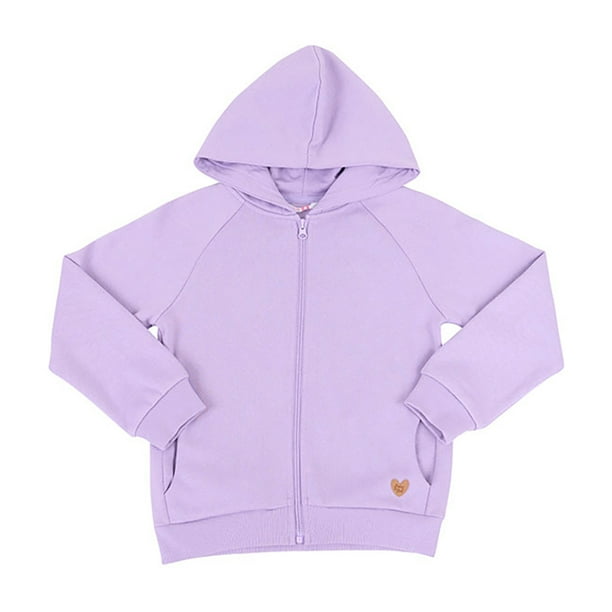 Poleron Niña Kids Full Zipper Lila Corona