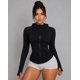 thumbnail image 2 of Chaqueta Deportiva Mujer Ajustada con Capucha, Cierre Completo y Bolsillos, 2 of 3