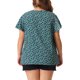 thumbnail image 4 of GRACIA Y GRANDEZA Blusas de Chifón con Cuello de Ojal y Mangas Cortas Acampanadas para Mujer de Talla Grande 1X Azul Verde, 4 of 8