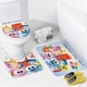 thumbnail image 4 of Babyfirst Equipo de colores-theme 4-Piece Shower Curtain Set with Rugs, Waterproof Bathroom Decor Set Includes Bath Mat, U-Shaped Rug, Toilet Lid Cover and Curtain with Hooks, 4 of 6