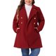 thumbnail image 1 of Abrigos de invierno para mujer de talla grande Agnes Orinda, chaqueta de abrigo de doble botonadura 4X Rojo oscuro, 1 of 8