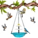 thumbnail image 1 of Baño pájaros solar colgante cuenco vidrio exterior fuente agua aves silvestres, 1 of 8