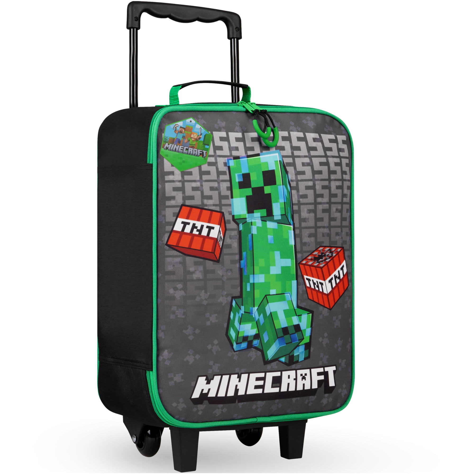 Maleta Infantil Minecraft Creeper Plegable Con Ruedas 46x30x14 Cm