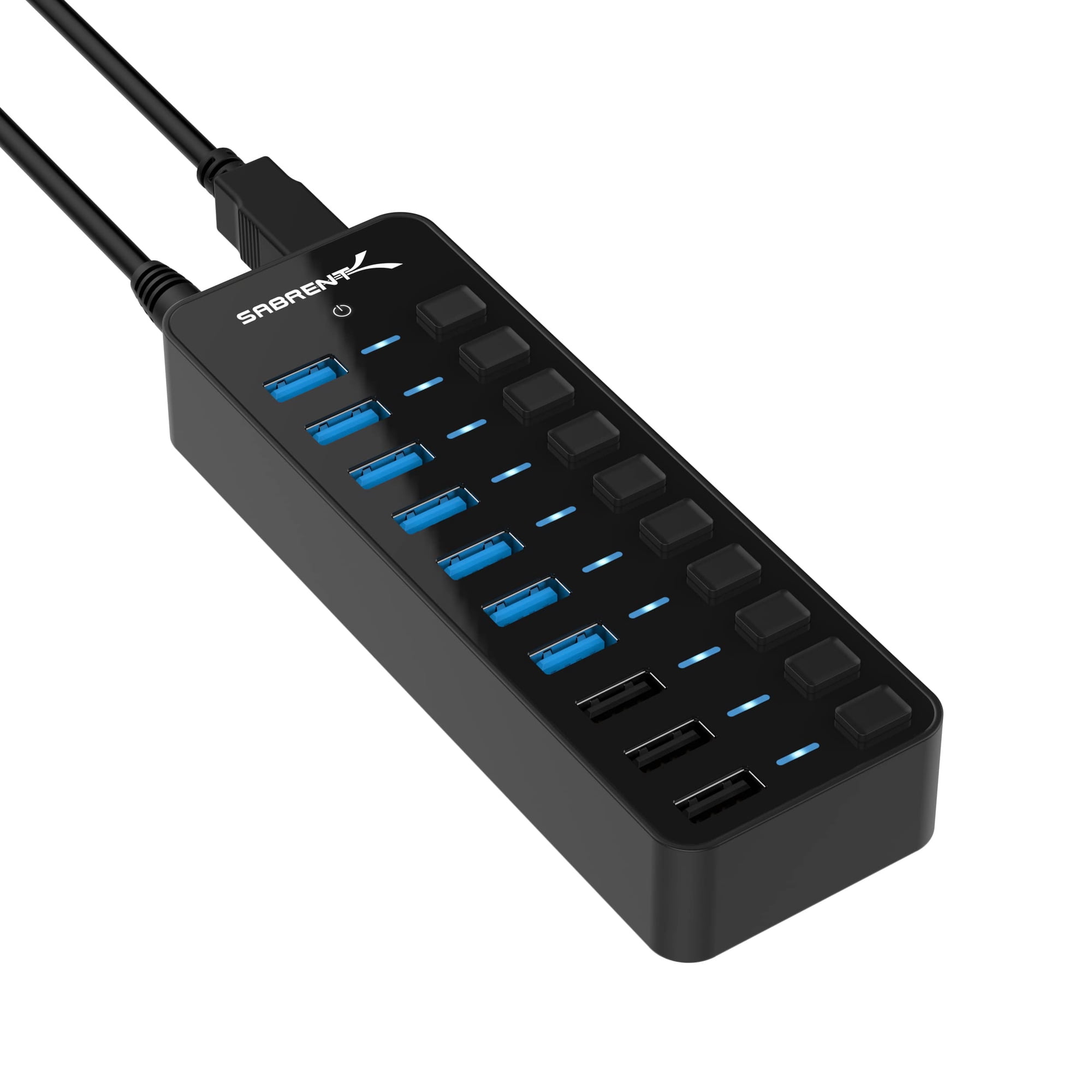 Hub Usb Sabrent Hb-b7c3, 10 Puertos, 3, Carga Inteligente, 60 W