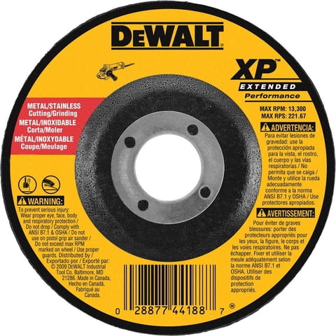 Muela Abrasiva Dewalt Dw8808 Extended Performance 11.4 Cm