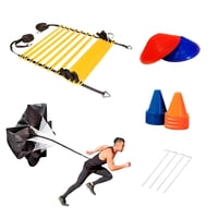 Genérico - Set De Agilidad + Escalera + Conos Lentejas + Conos Patinaje + Paracaídas + Estacas – Mk- 848 – 2S
