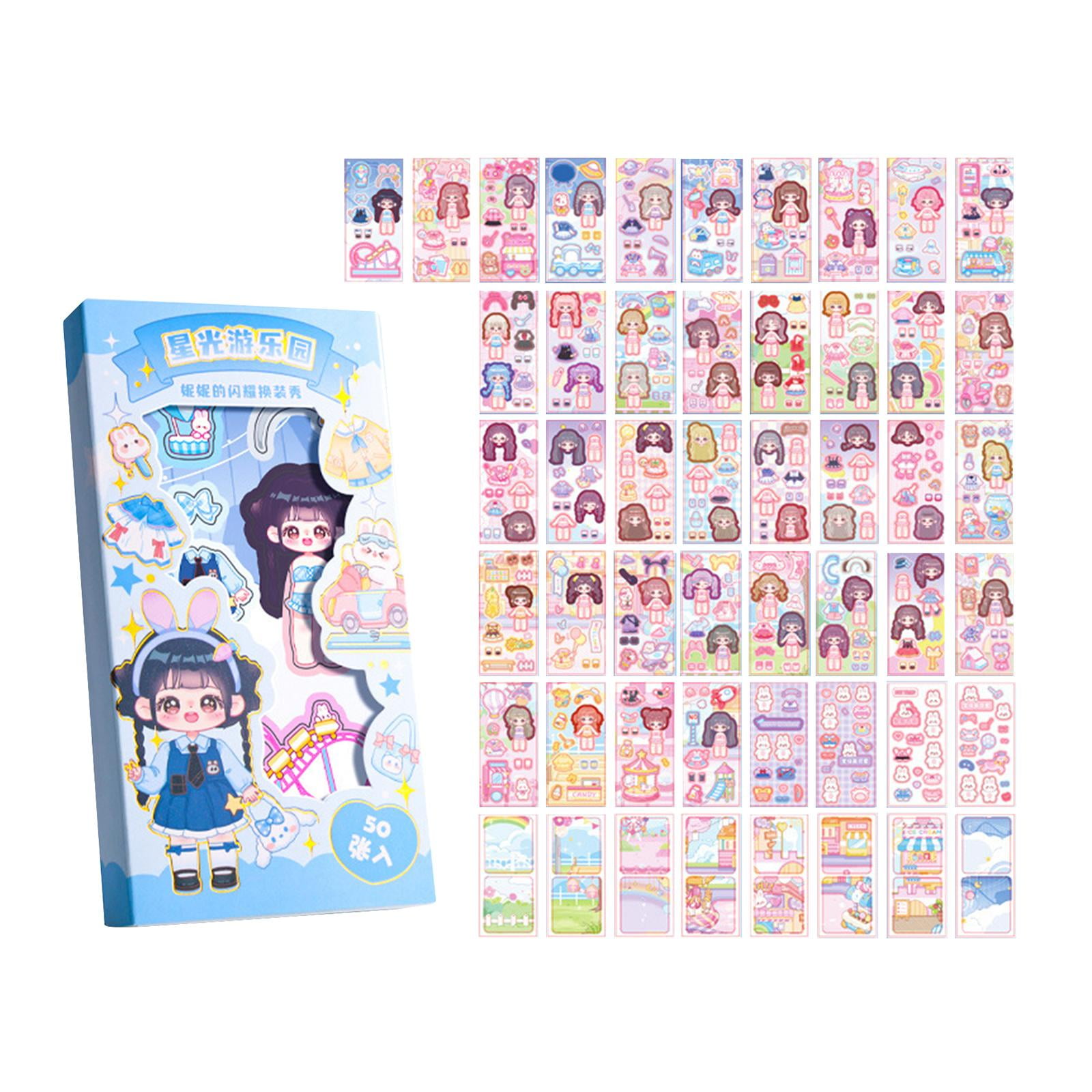 Nishiyuenyi - 50 Pegatinas Faciales Para Libros, Regalos Para Envolver Álbumes De Recortes, Pegatinas De Rompecabezas Para Manualidades, Estilo C