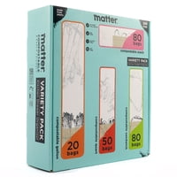 Bolsas De Cocina Compostables Matter, 230 Unidades, 80 Bocadillos Y 80 Sándwiches