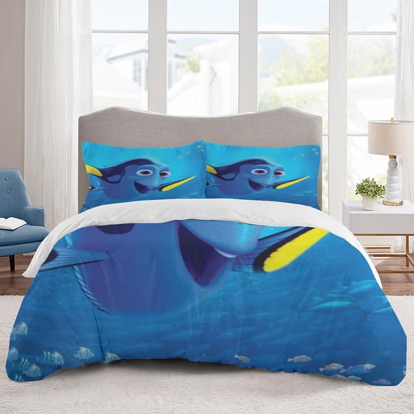 Finding Nemo Bedding Sets Cartoon Duvet Cover Lightweight 3 Piece Bet Sets for Kids Boys Girls