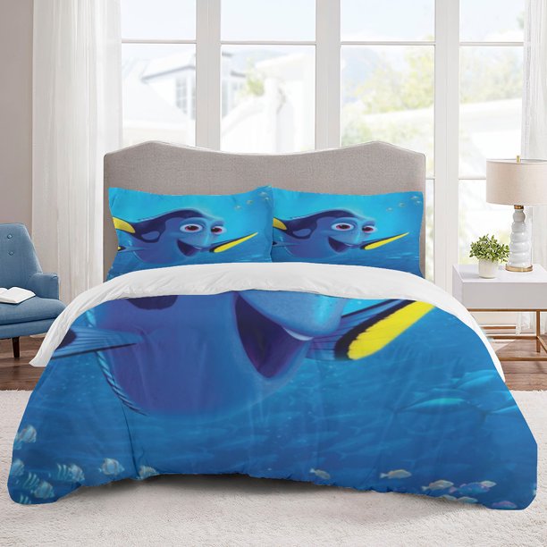 Finding Nemo Bedding Sets Cartoon Duvet Cover Lightweight 3 Piece Bet Sets for Kids Boys Girls