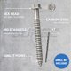 thumbnail image 2 of Tornillos para hormigón SURGE BUILDING PRODUCTS 6 cm 100 piezas, 2 of 8