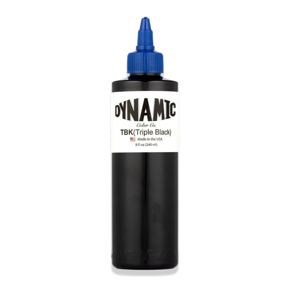 Tatuaje de tinta Dynamic Color Co, botella triple negra de 240 ml