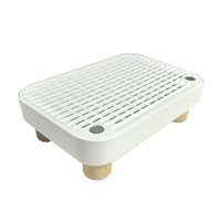 Magideal - Escalón Para Arenero De Gatos Rampa Antideslizante Taburete De Madera Alfombra De Limpieza Reposapiés Para Gatitos Con Superficie Texturizada Adecuad Blanco