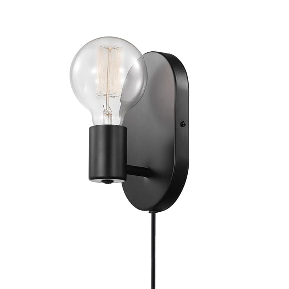 Lámpara de pared GLOBE 51488, 1 luz, cable de 1,8 m, negro mate