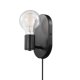 thumbnail image 1 of Lámpara de pared GLOBE 51488, 1 luz, cable de 1,8 m, negro mate, 1 of 9