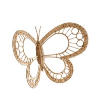 Bothyi - Arte De Mariposa, Decoración De Pared, Corona De Ratán Rústica Para Casa De Campo, Habitación Y Hogar