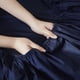 thumbnail image 4 of Juego de sábanas de lino para cama queen 100% algodón orgánico azul marino, 4 of 9