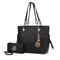 Cartera Mkf Collection + Billetera Cuero Vegano, Negro