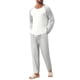 thumbnail image 4 of INSPIRE CHIC Conjunto de Pijama de 2 Piezas para Hombre con Camiseta de Manga Raglán y Pantalones de Estar M Gris Claro, 4 of 6