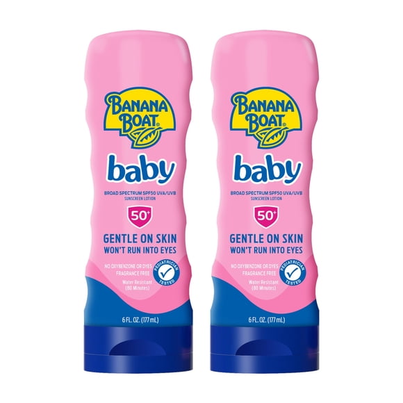 Loción de protección solar Banana Boat Baby SPF 50+ 177 ml, paquete doble