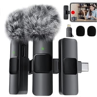 Veatool - Micrófono De Solapa Inalámbrico Para Celular - Micrófono Lavalier Profesional Con Reducción De Ruido Para Iphone, Ipad, Android - Ideal Para Transmisión En Vivo, Vlog, Conferencias Y Grabaciones