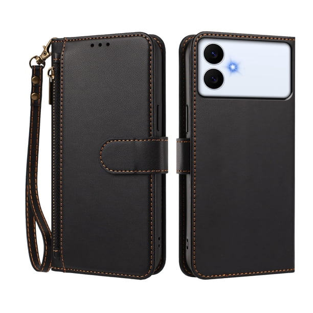Funda Tipo Billetera para samsung galaxy S26 Edge con Soporte y Bolsillo con Cierre Negro