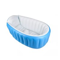 Genérico - Bañera Inflable Plegable Para Bebés Con Bomba De Aire, Celeste