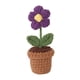 thumbnail image 3 of Mini Maceta Rústica Con Flores Tejidas A Mano, Estante Para Regalo De Cumpleaños Y Día De San Valentín, Hojaldre Morado, 3 of 3