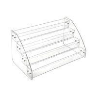 Ioensy - Titular De La Tarjeta De Visita Soporte De Exhibición De Acrílico Estante De Exhibición Del Organizador Escalonado