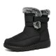 thumbnail image 1 of Botas de nieve de invierno para mujer, botas anchas de media pantorrilla, botines cálidos con forro de piel, antideslizantes y cómodos para exteriores., 1 of 5