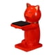 thumbnail image 5 of Gato De Dibujos Animados Estatua Reloj Soporte Mesa Joyería Soporte De Exhibición Rojo, 5 of 5