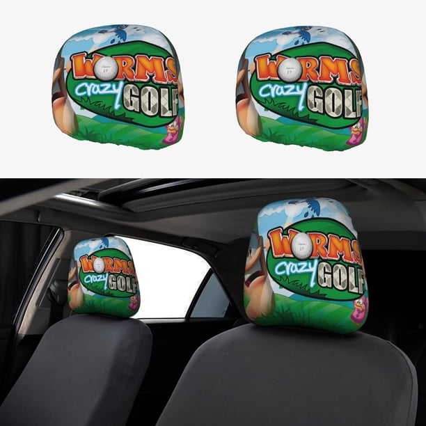 Locos por el Golf Funda Protectora Universal para Reposacabezas de Coche, Funda Elástica para Reposacabezas de Asiento de Auto, Funda de Tela Antipolvo, Accesorios de Interior 2 Piezas