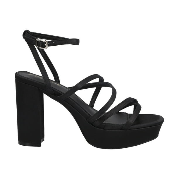 Sandalia Mujer Negro Taco Alto Holly Police