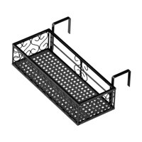 Ioensy - Barandilla Colgante Macetero Estante Cesta Soporte De Planta De Hierro Para Patio Valla Jardín 50Cm