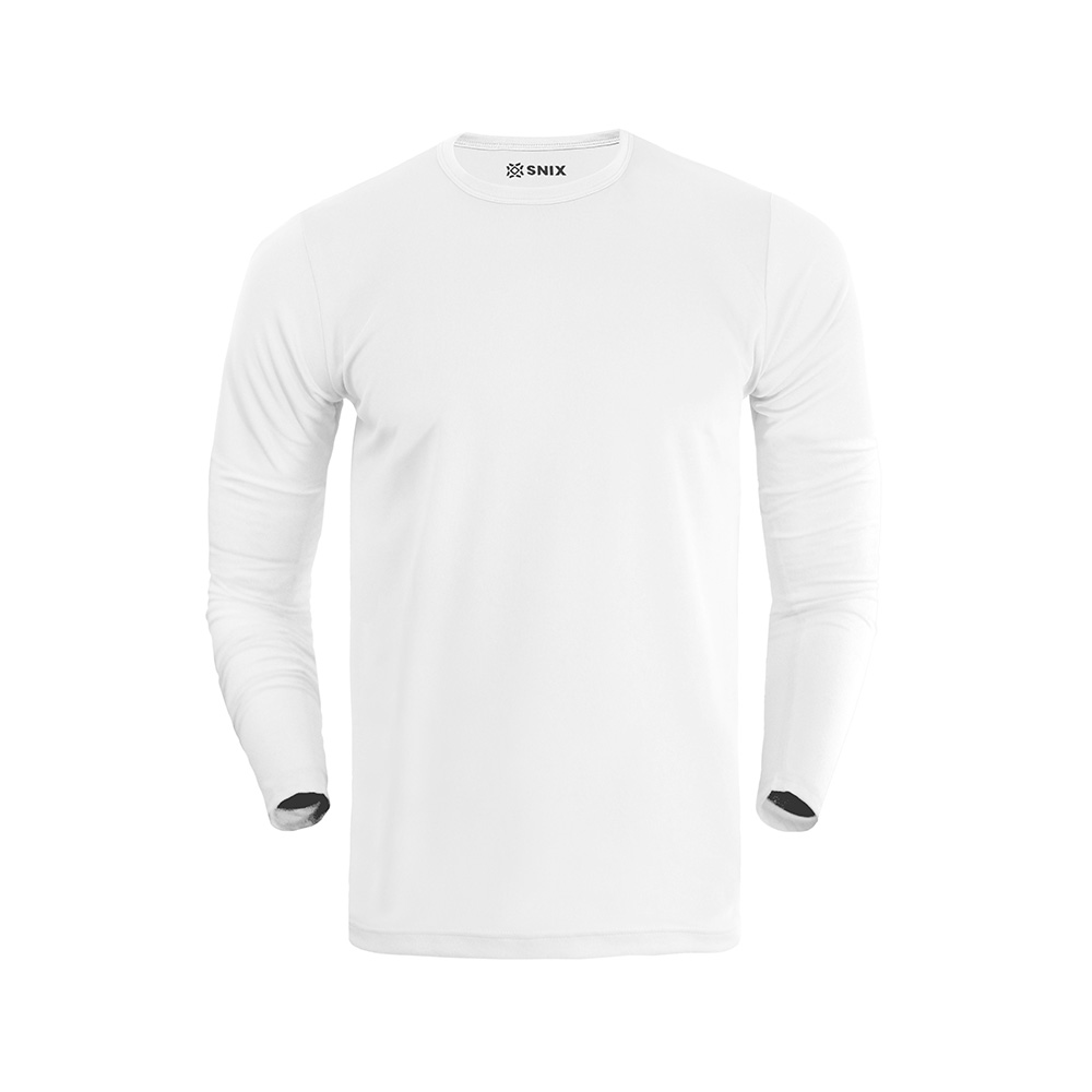 Snix - Polera Deportiva Dry Fit De Adulto Manga Larga Blanca Talla S