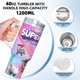 thumbnail image 5 of Supergatitos Vaso aislado de acero inoxidable con asa, diseño temático, regalo para familia, amigos y fans; incluye pajita y encaja en el portavasos estándar, 40 oz, 5 of 6
