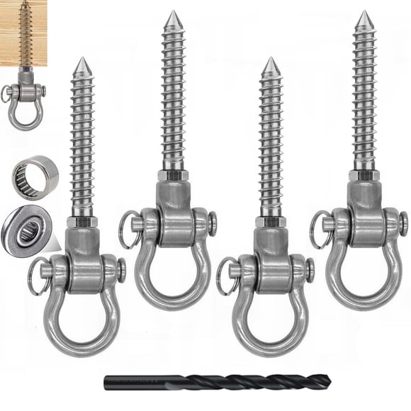 Perchas giratorias Dakzhou 4, resistentes, 1500 libras, acero inoxidable 304