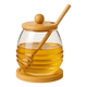 thumbnail image 2 of Frasco vidrio para miel 380 ml con cuchara, transparente, 2 of 3