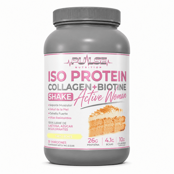 PROTEINA ISO SHAKE COLLAGEN + BIOTINA 2.2LB TRES LECHES - PULSE NUTRITION