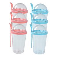 Bothyi - 6 Piezas Vaso De Yogur Para Cereales Vaso De Leche Para Yogur Con Tapa Para Pudín Ensalada Yogur