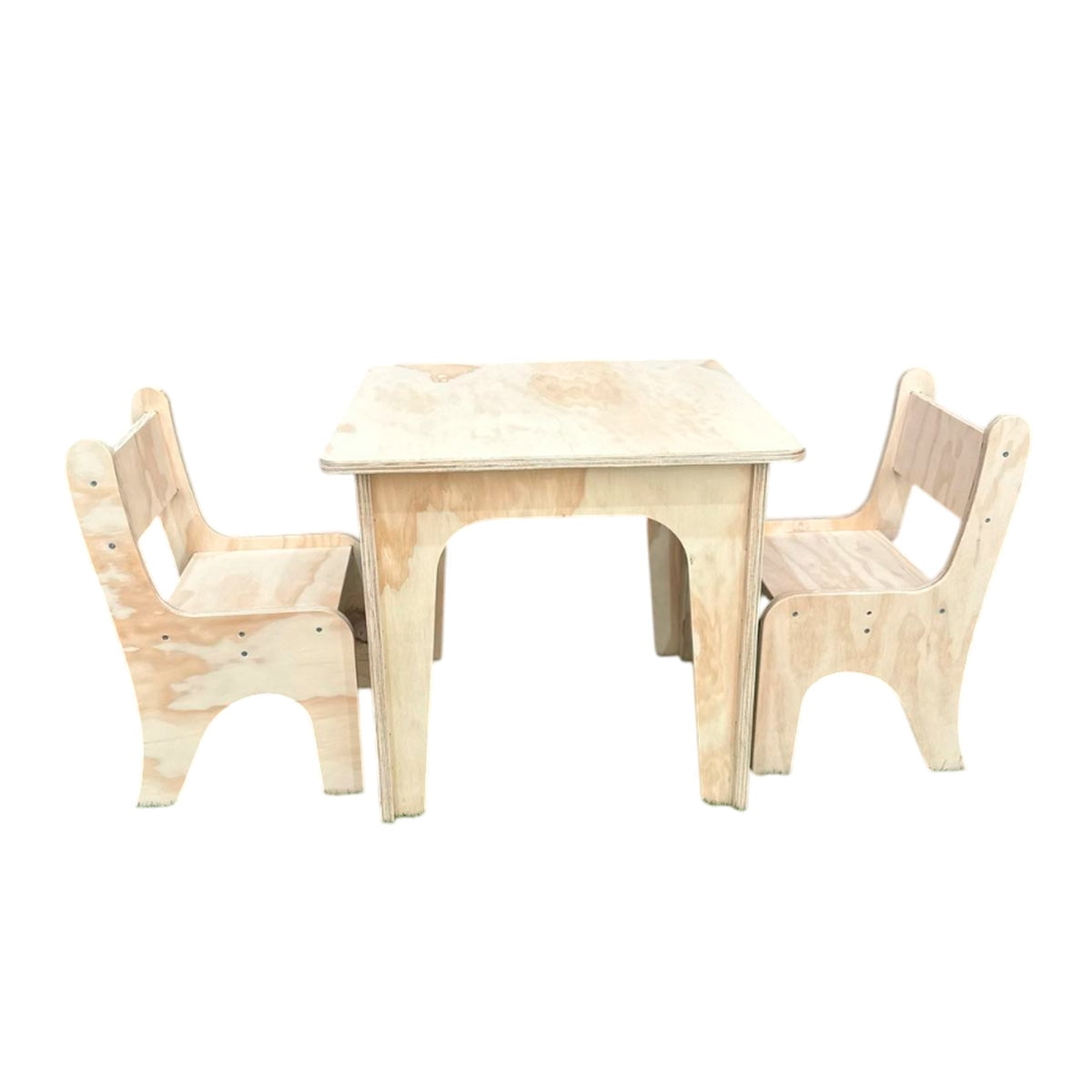 Genérico - Mesa Montessori De Madera Con 2 Sillas Para Niños