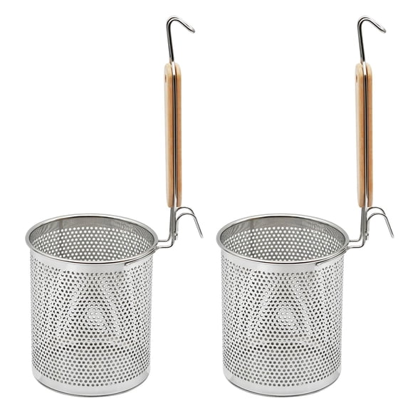 Colador de pasta QYQRQF, juego de 2 cestas de acero inoxidable