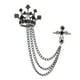 thumbnail image 3 of Broche De Corona Para Hombre, Cadenas Colgantes, Pin De Solapa Para Vestido, Novio, Regalo Para Padre, Negro, 3 of 3
