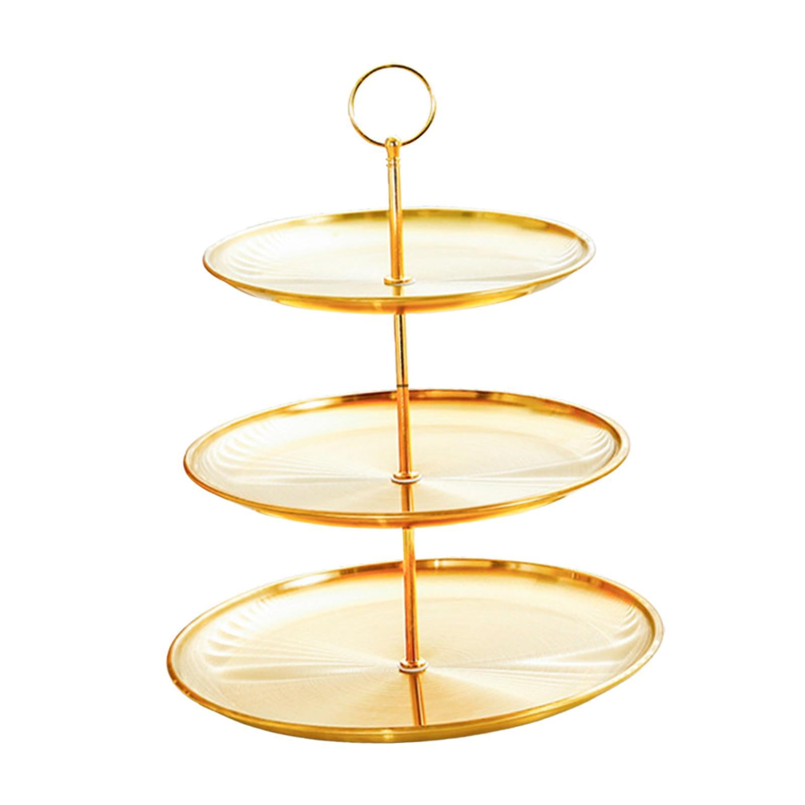 Bothyi - Bandejas De Exhibición Para Cupcakes, Bandejas De Metal Para Servir Pasteles, Bodas, Cumpleaños, 3 Capas