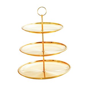 Bothyi - Bandejas De Exhibición Para Cupcakes, Bandejas De Metal Para Servir Pasteles, Bodas, Cumpleaños, 3 Capas