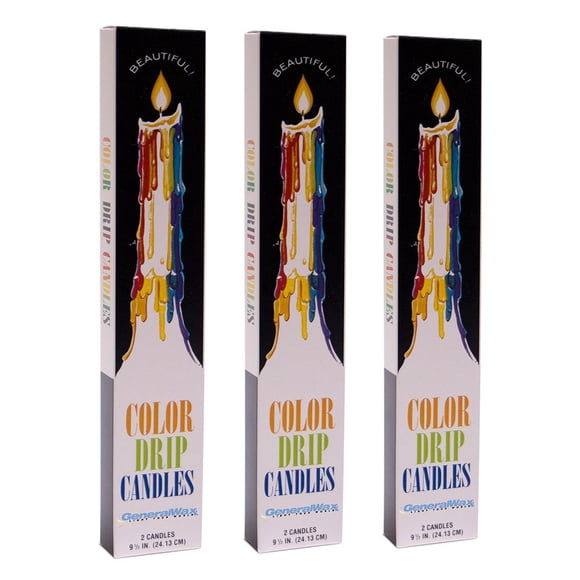 Candles General Wax & Candle Company Color Drip, paquete de 3